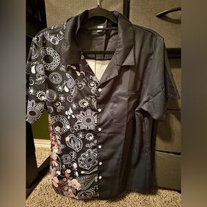Black and Paisley Button up Shirt